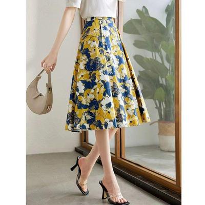 Women's Summer Printed A-line Skirt - Slimming Belly-Covering Design