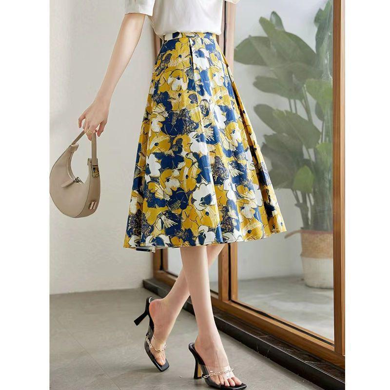 Women's Summer A-line Printed Skirt: Stylish & Slimming
