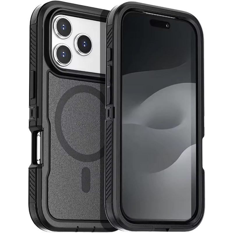 

Matte Clear Magnetic OTT Phone Case for IPhone Air 17 16 15 14 Plus 13 12 11 Pro Max Anti-Slip Grip & Wireless Charge Protector Cover iPhone 11 чорний