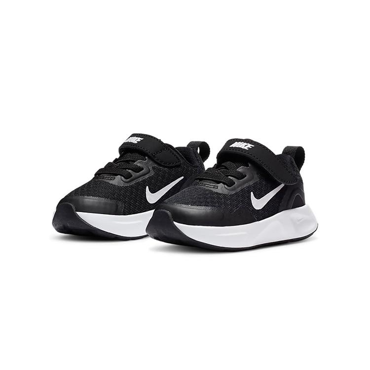 New Nike Wearallday Low Top Skateboard Shoes Black White Infant And Toddler CJ3818-002