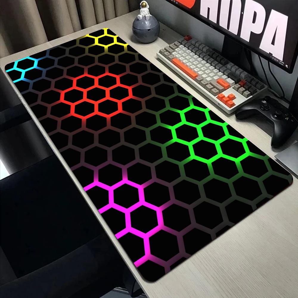 Hexagon Geometric Mouse Pad Desk Mouse Pad Cute Hd Desk Pad Extended Gaming Keyboard Mats Large Xxl Gamer Mousepad 90x40