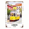 Retro Vintage Yellow Tram Lisbon Metal Sign Wall Art Decor Cafe Bar Kitchen 8x12 Inch