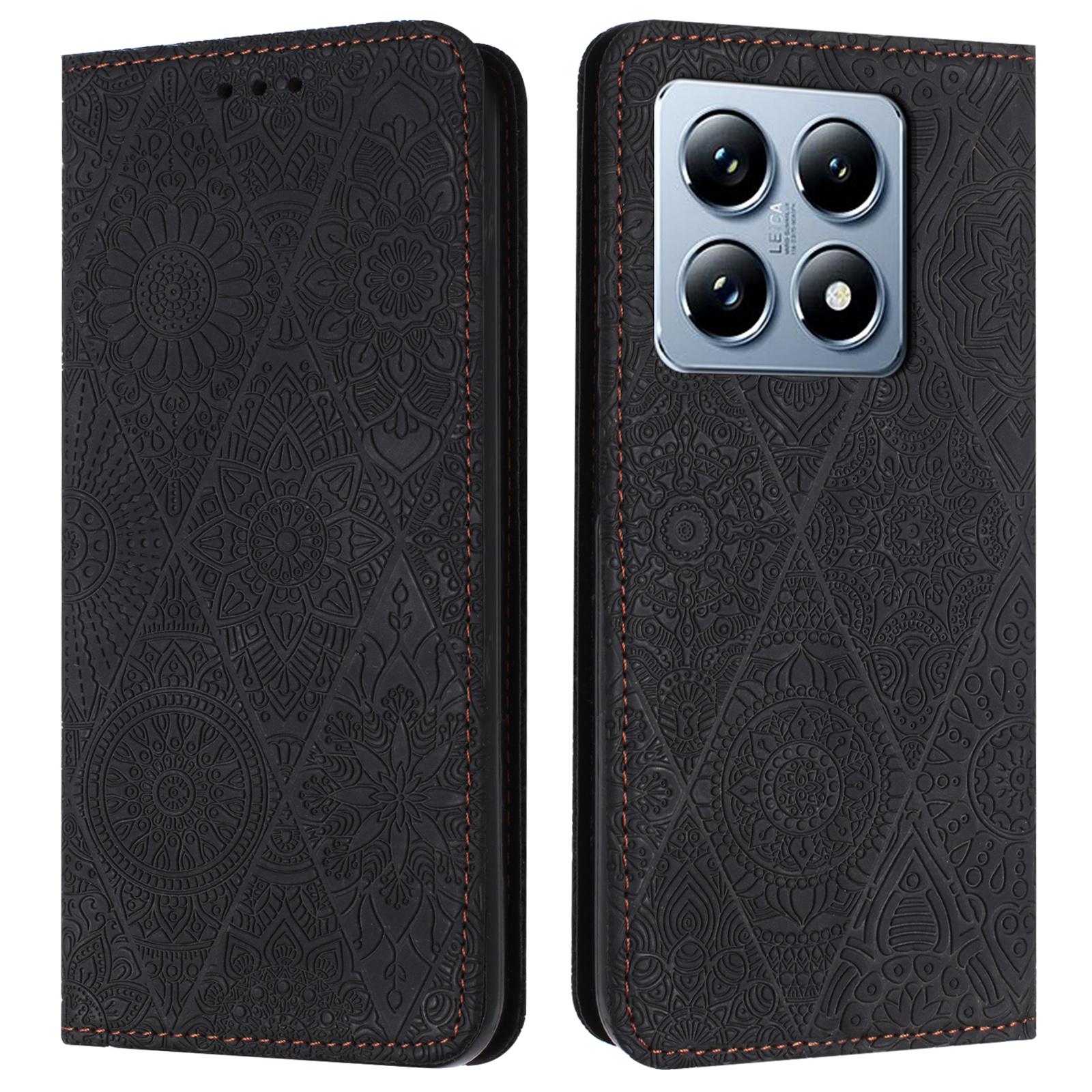 Для Xiaomi 14T Чехол Кожаный Чехол-кошелек с подставкой с цветочным принтом C