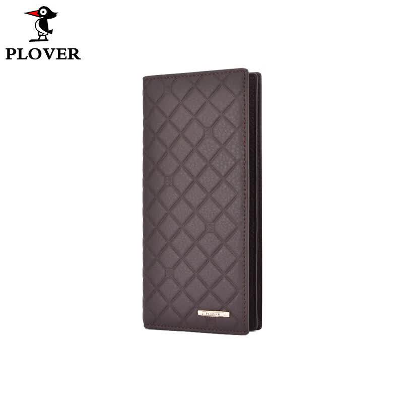 

Plover Embossed Leather Long Wallet