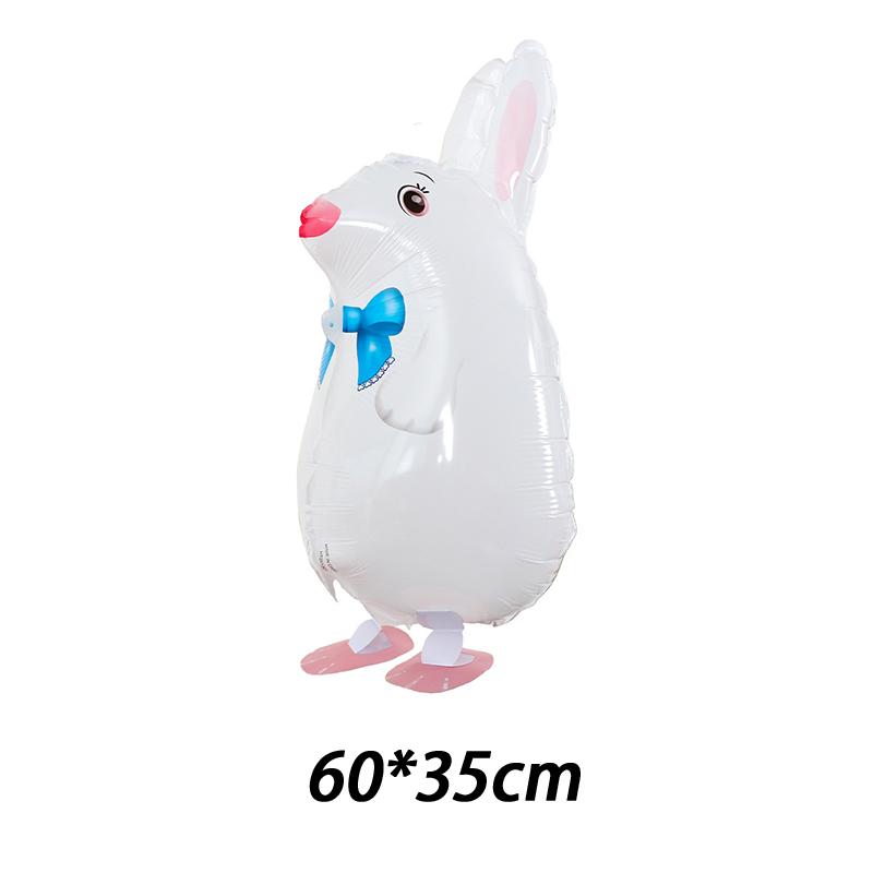 Cartoon Animal Stand Up Aluminum Film Balloons Wheeled Walking Animal Birthday Party Decoration