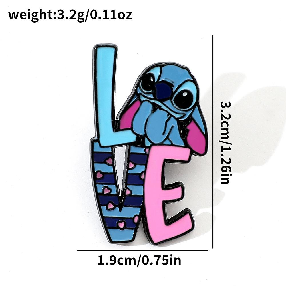 Creative Personality Stitch Metal Badge Stitch Angel Couple Love Alloy Brooch