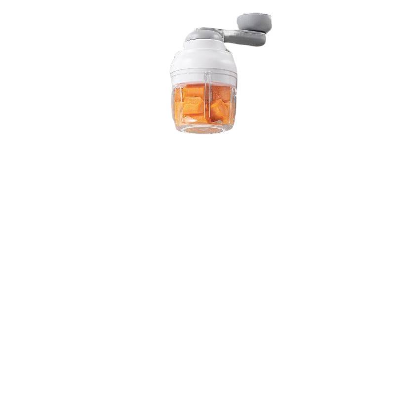 Compact Hand-Crank Garlic & Meat Grinder: Manual Pull-Type Chopper & Mincer