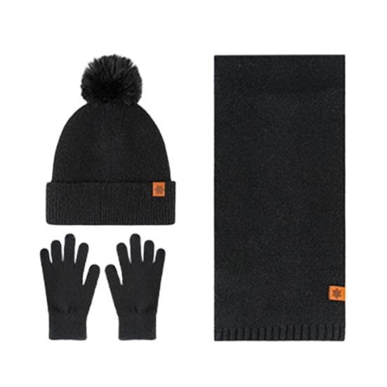 

3 шт./компл. Женская шапка, шарф, перчатки, комплект, двухслойная бархатная плюшевая шапка с помпоном, шарф для защиты от холода