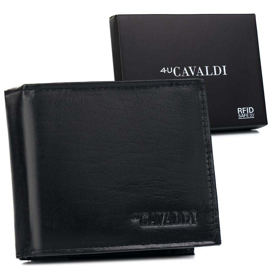 Men's Leather Wallet with a Pocket On the Reverse - Cavaldi