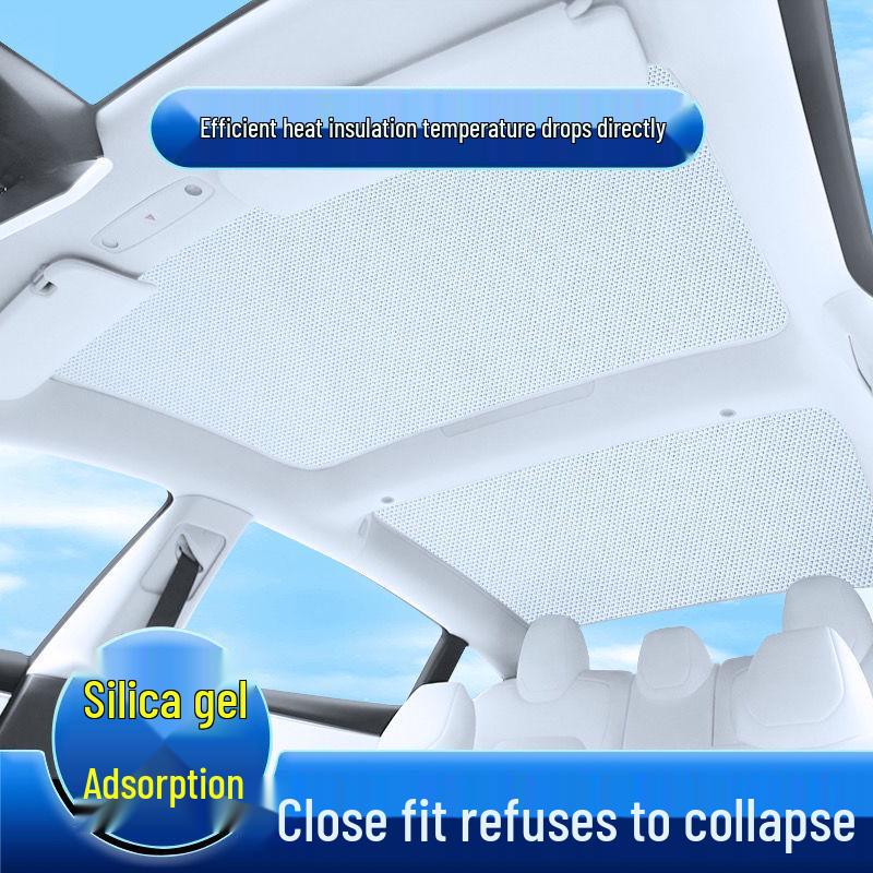 Tesla Model Y/3 Sunroof Heat Insulation Sunshade - Silicone, Electrostatic Adsorption