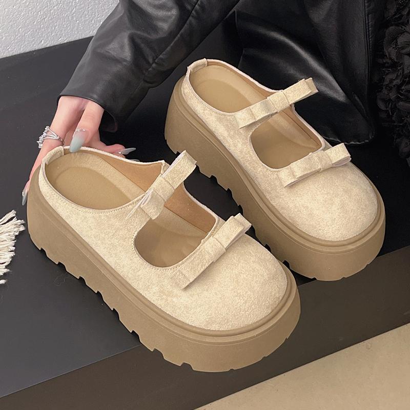 Mode Ballerinas Damen Hausschuhe Plateau Slingback Schuhe Frühling Kleid Frau Sandalen 2025 Mode Freizeitschuhe Gehen Bequem Zapatos De Mujer