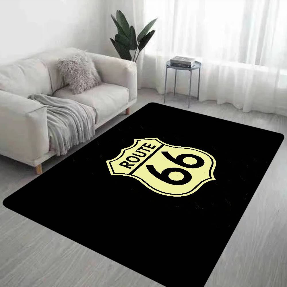 R-Route 66 Fashion Floor Mat Cheaper Anti-slip Modern Living Room Balcony Printed Bedside Mats