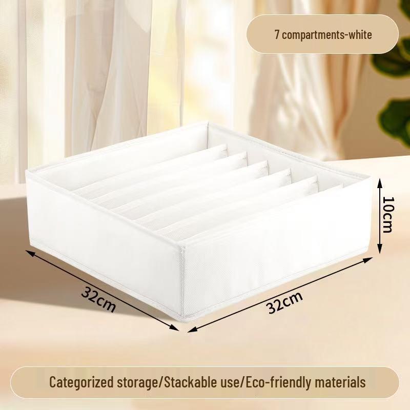 Underwear and Socks Organizer: Home Fabric 4-Piece Lidless Storage Set for Scarves, Socks, and Bras.