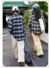 Girls' Retro Plaid Long Sleeve Shirt for Teens - Spring/Autumn Loose Fit