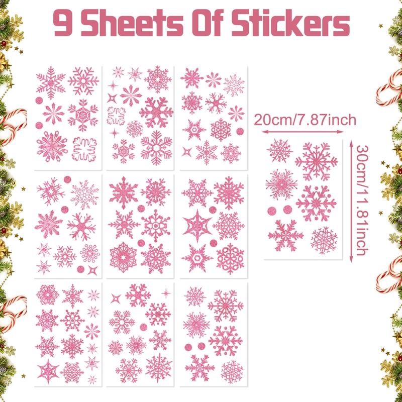 9pcs Christmas Window Stickers Merry Christmas Party Decoration 2026 Xmas Santa Claus Stickers Navidad Natal New Year Gift 2026