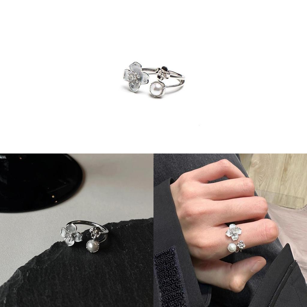 Chinese Style Flower Ring Copper Adjustable Jewelry For Women And Men
