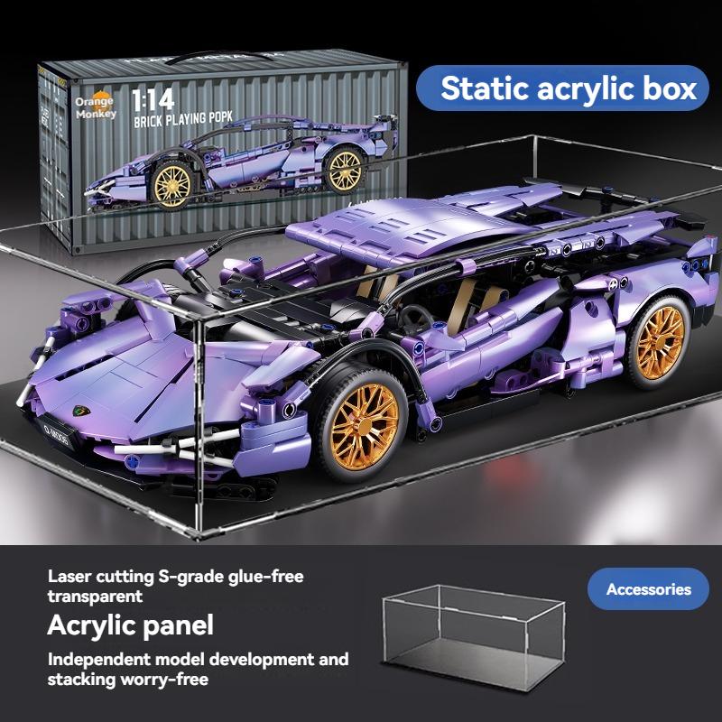 Non-Toxic Technical Super Racing Car Blocks Set Assembly Bricks Moc Style Desktop Collection Birthday Halloween Christmas Gifts Kids Adult