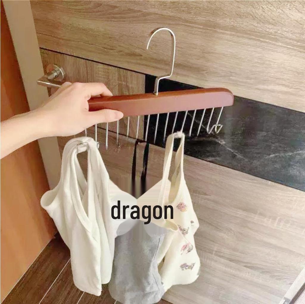 Umeraș Multifuncțional din Lemn Masiv pentru Veste, Cravate și Lenjerie Intimă