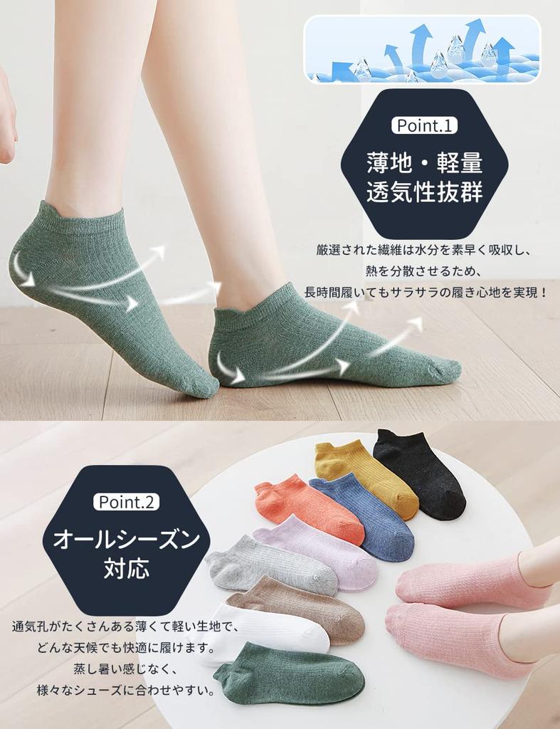 SLEEPSINERO Ankle Socks and Cotton Ankle Socks for Cute and Sports Sneaker Sizes All Seasons of Women's (Moisture-Wicking, Quick-Drying,