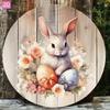 Metal Wall Art Easter Bunny Vintage Poster for Garden Decor