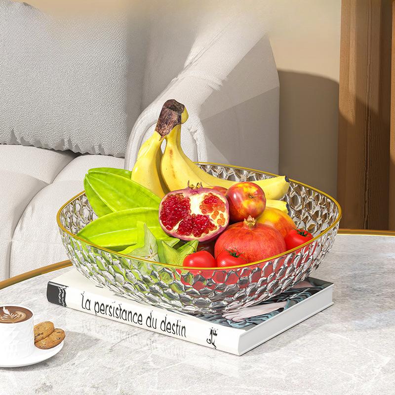 

Легкая роскошь Прозрачный ПЭТ Поднос для фруктов Дом Гостиная Журнальный столик Конфеты Сухофрукты Поднос для закусок Поднос для хранения r 24CM