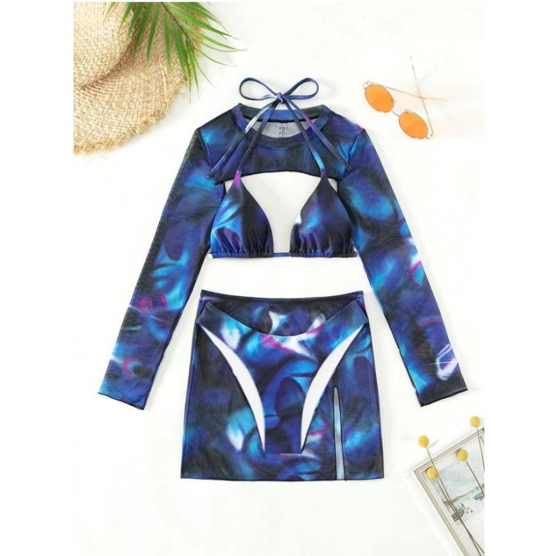 New bikin bikini tie-dye four-piece split swimsuit for women