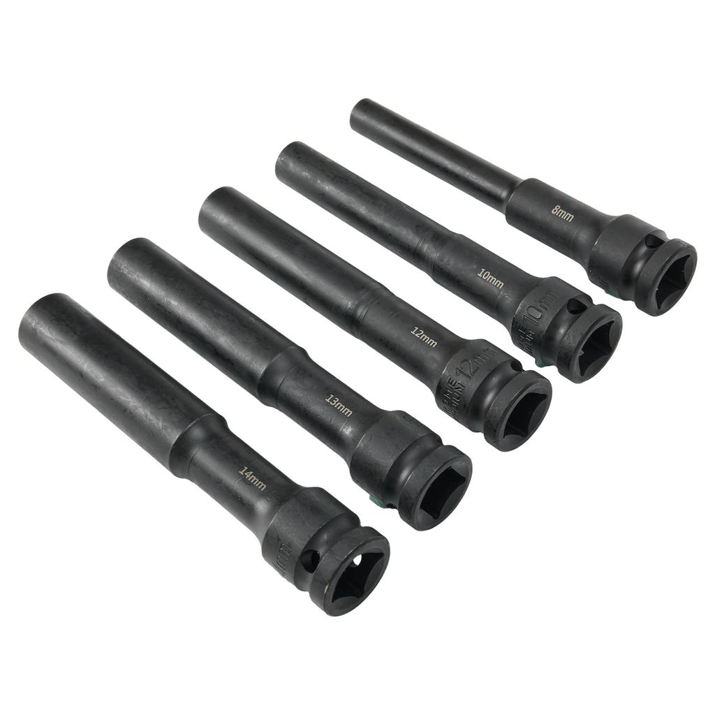 5pcs Wrench Hex Socket Head 1/2 Inch Drive Adapter Spanner Converter 8-14mm Square Hole Connector For Wrench Hand Tools