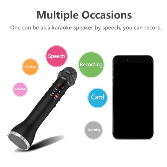 3-in-1 Bluetooth-kompatibler Lautsprecher Handliches Kabelloses Karaoke-Gesangs-Aufnahme-Mikrofon
