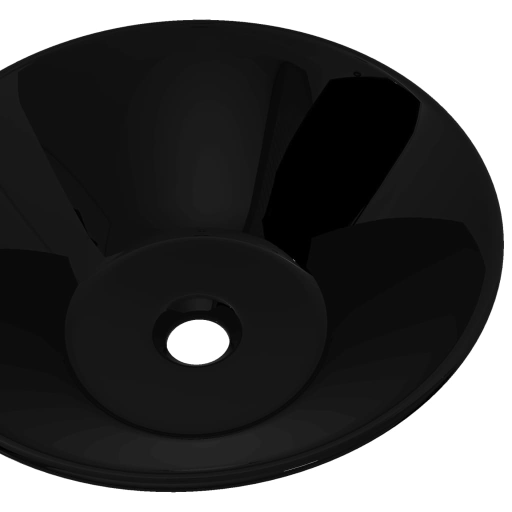 Ceramic Wash Basin Black Round