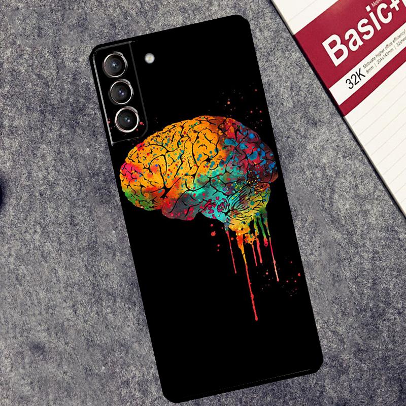 Human Heart Brain Lungs Case For Samsung Galaxy S24 S26 Ultra S10 S20 S21 S22 S23 Plus S25 FE S25 Ultra Cover Coque