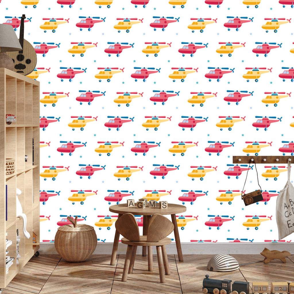 Helicopters and stars wallpaper for living room and bedroom 50x1000