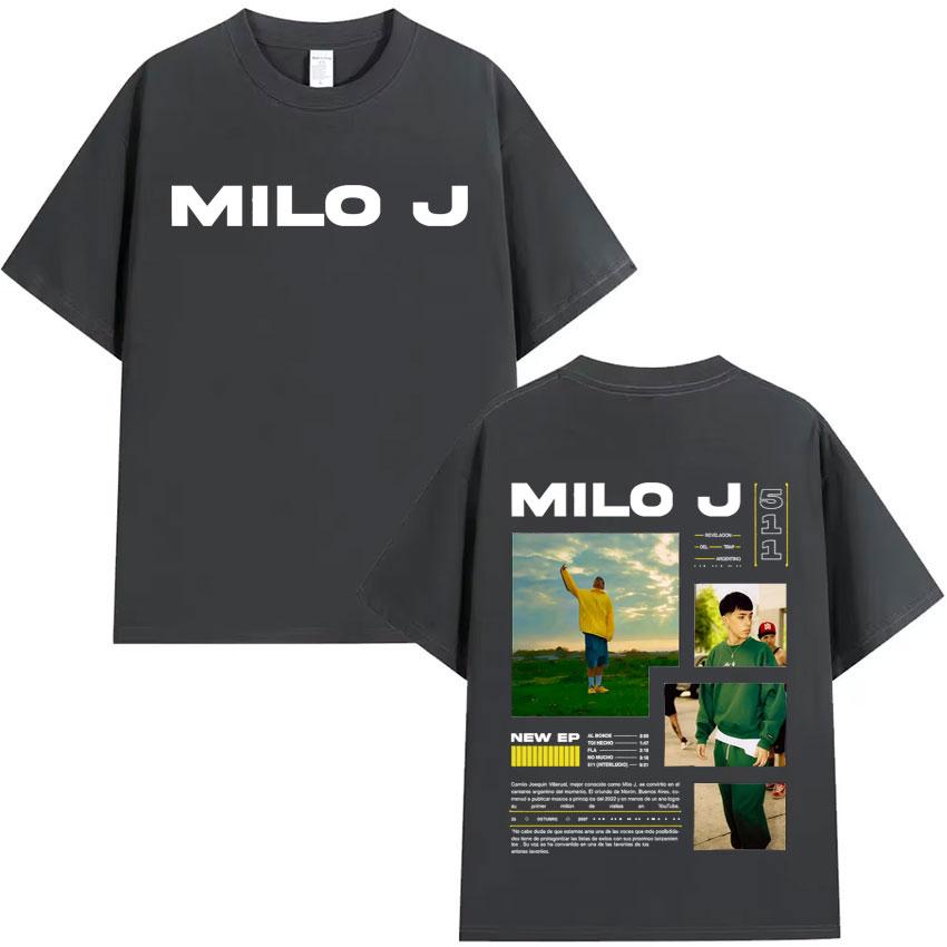2025 Tour Tee Rapper Milo J 511 NEW Album Fashion Graphic Tshirt Men Music Streetwear Hip Hop Shortsleeve Summer Print Tshirt