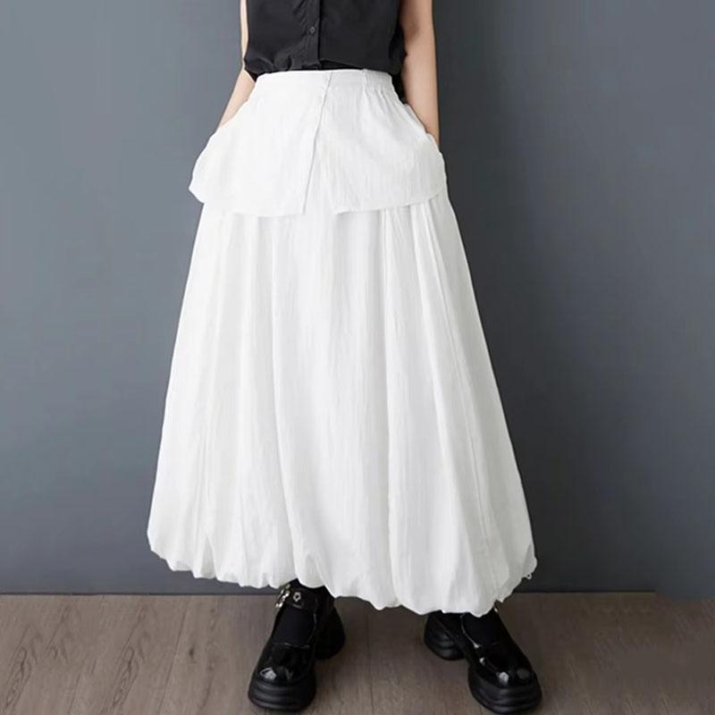 Xitao Bud Button False Two Pieces Skirt ZMY1192