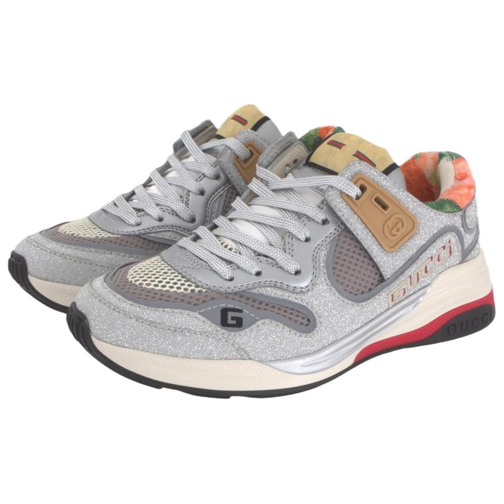Gucci Womens Ultrapace 'Silver Red' (women's Sizes) Silver / Red Casual Shoes 602228 HW910 8161