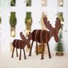 Puzzle Craft Christmas Decoration Party Decor Xmas Tree Deer Ornaments Wooden Elk Hanging Pendants