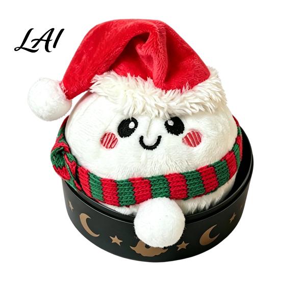 Holiday Stress Reduction Toy Christmas Plush Dumpling Relief Toy Santa Claus Snowman Reindeer Steamed Bun Squeeze Relaxation Sensory with Steamer