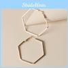 Hexagon Geometric Contemporary Ear Rings With Electroplated Gold For Women
