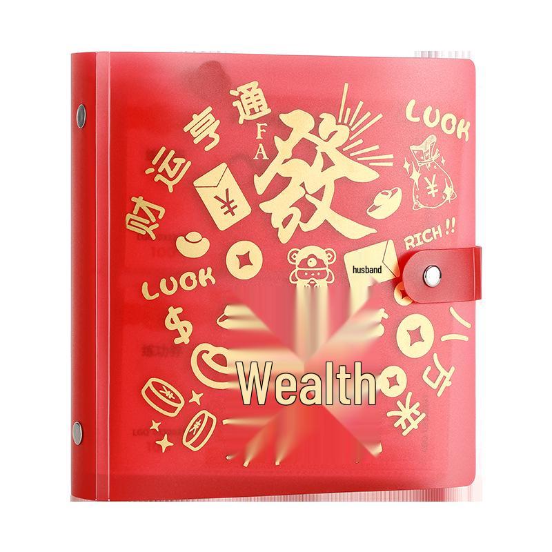 2025 Neujahr A6 Glücks-Sparalbum - Internet-Berühmtheit Geldbuch mit losen Blättern, fasst 20.000.