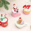Christmas Decoration Mini Coffee Mug Decor with Faux Whipped Cream Toppers Resin Santa Snowman Tabletop Figurine for Home Parties Supplies