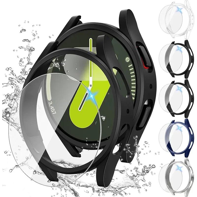 Case+Strap for Samsung Galaxy Watch 7 6 5 4 40mm 44mm Silicone Official Band PC Protector Cover Bumper Galaxy Watch 6 Accessorie