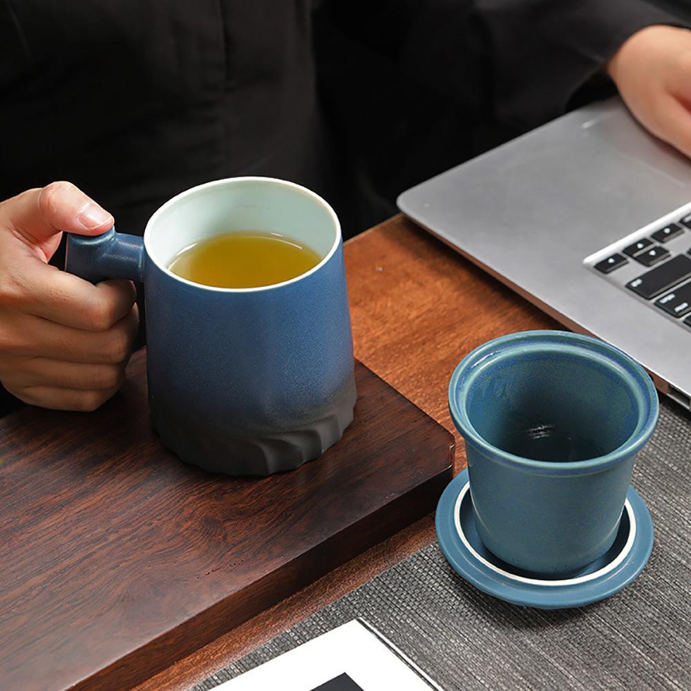 Beautiful Large Tea Mug With Filter Color Changing Mug Cup Cute Mugs Coffee Cups Christmas Mugs Set Thermal Original Ceramic Lid