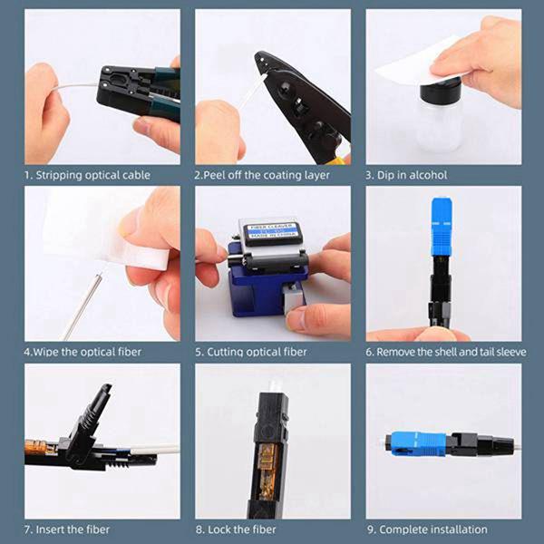 50x SC Cold Flush Mount Fiber Optic Quick Connectors (Plastic) - Color: As Shown