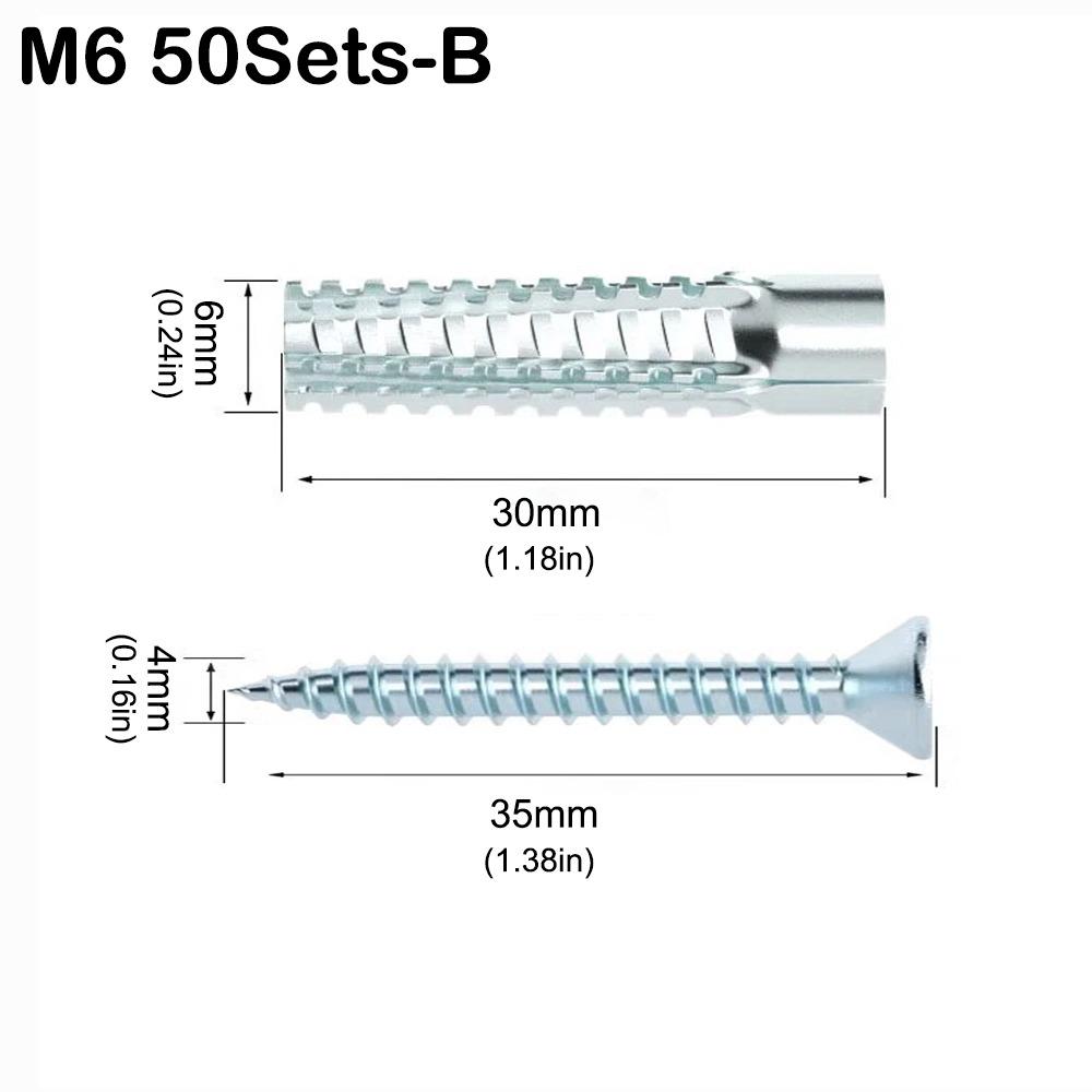 Vroubkované kovové rozpínací trubkové hřebíky Kovové vruty do zdi Nový rozpínací šroub Betonová zeď