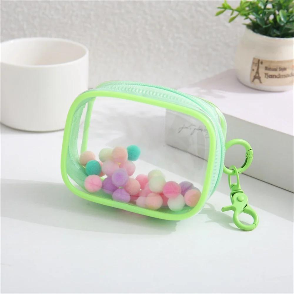 Portable Transparent PVC Mystery Box Keychain Square Zipper Storage Pouch Bag Pendant Anti Dust Waterproof Plush Dolls Toy Bag