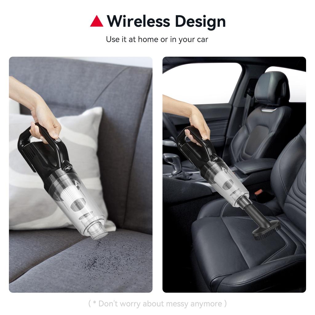 8000Pa 120W Wireless Handheld Vacuum Cleaner LED Dual-Charge Mode Wet Dry Cleaner for Home Office Cars