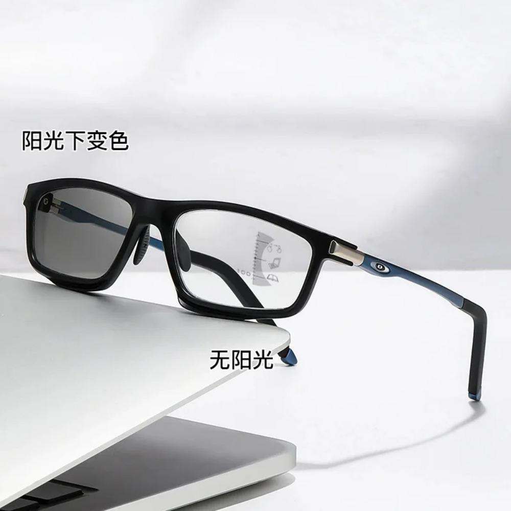 

Мультифокальные очки для пресбиопии, спортивный стиль для улицы, с фотохромными линзами, меняющими цвет, очки для пресбиопии с защитой от синего света 0 матовый черный