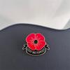 Women's brooches red black flower brooch for clothing fashion accessories lest we forget