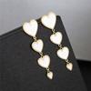Long Earings White Red Heart Love Enamel Drop Dangle Earrings For Women Fashion Jewelry Korean Statement Party Pendientes Mujer