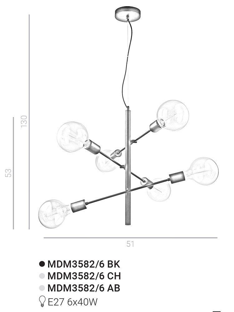 Lampa wisząca Madalyn MDM3582/6 CH Italux