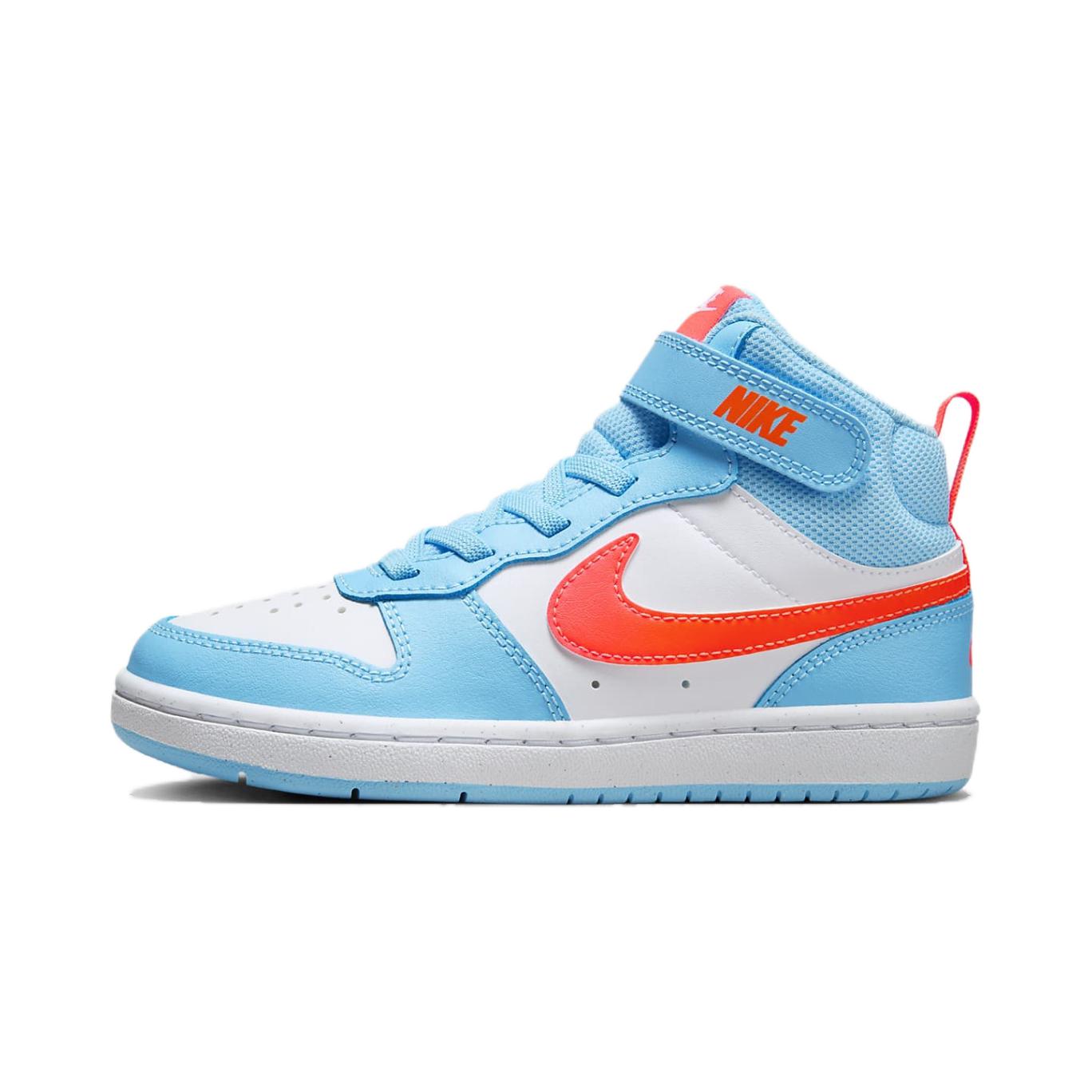 Nike Court Borough Mid 2 PS Aquarius Blue White Total Orange HF4792-407 28